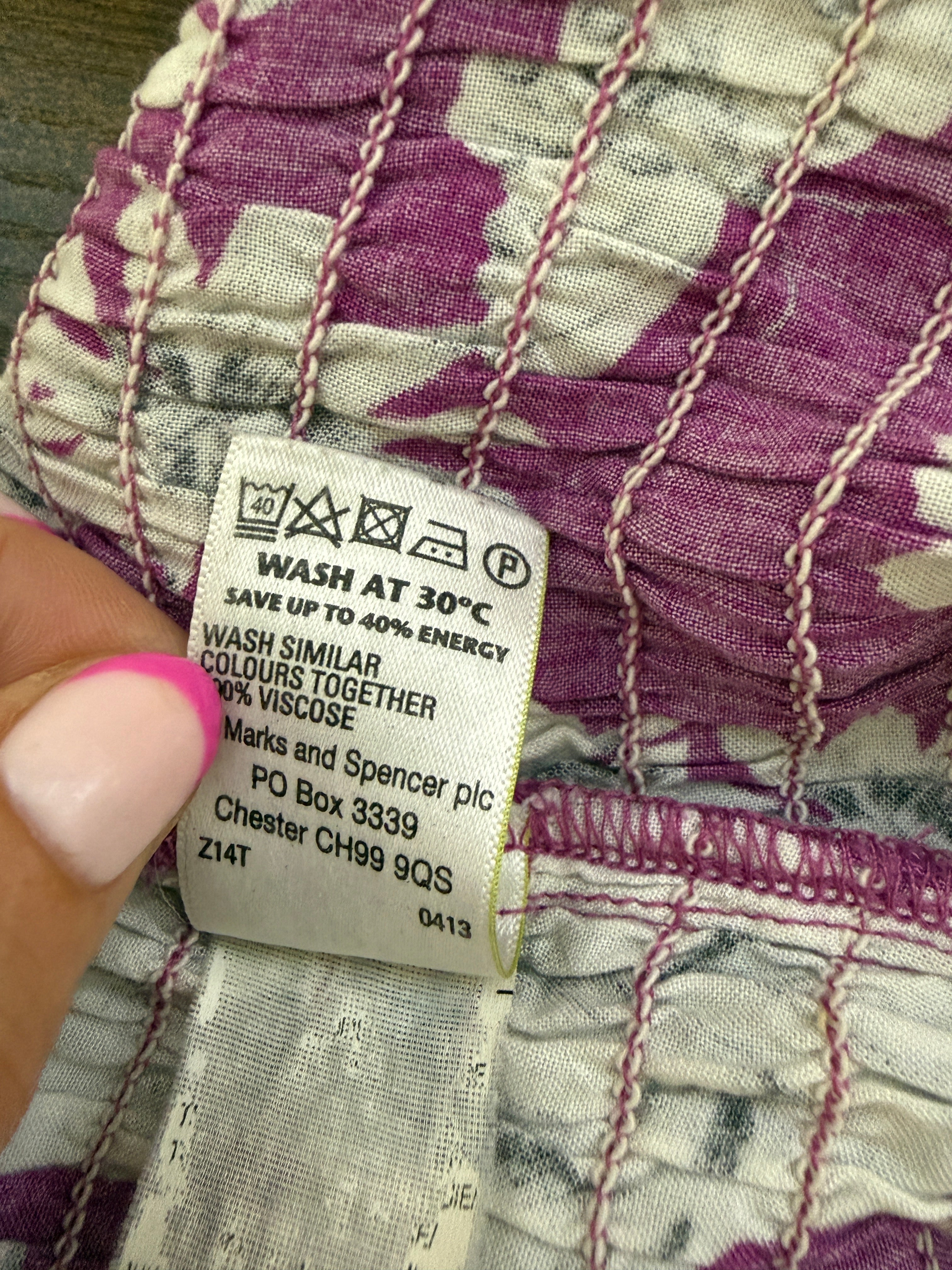 M&S Woman Purple Floral Shirred Halterneck Maxi Dress Small