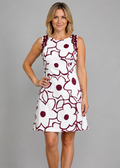 Roman White & Purple Floral Embellished Shift Dress UK 10 – Preloved