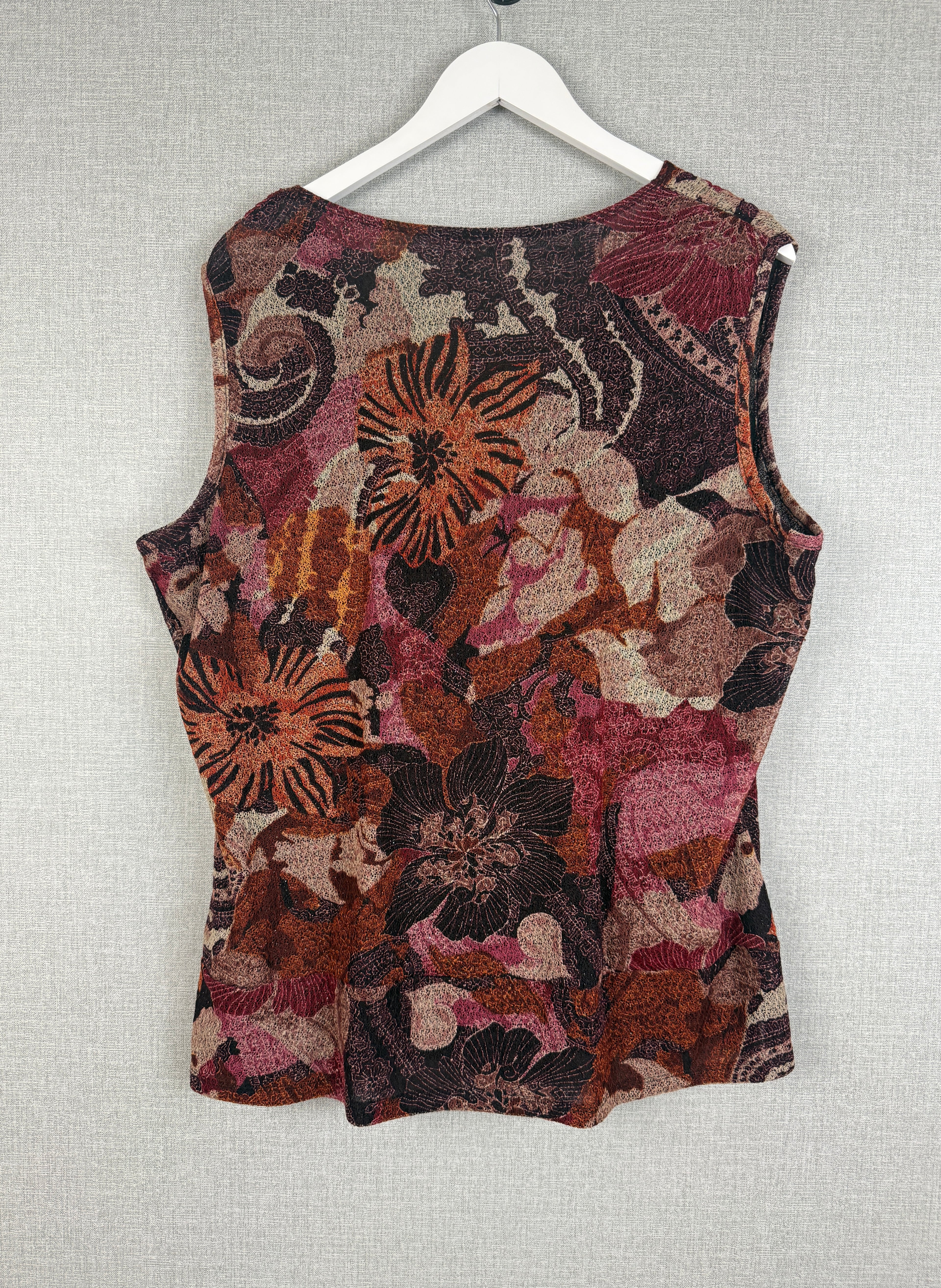 Michele Hope Collection Floral Wrap Effect Sleeveless Top UK 22/24 - Preloved
