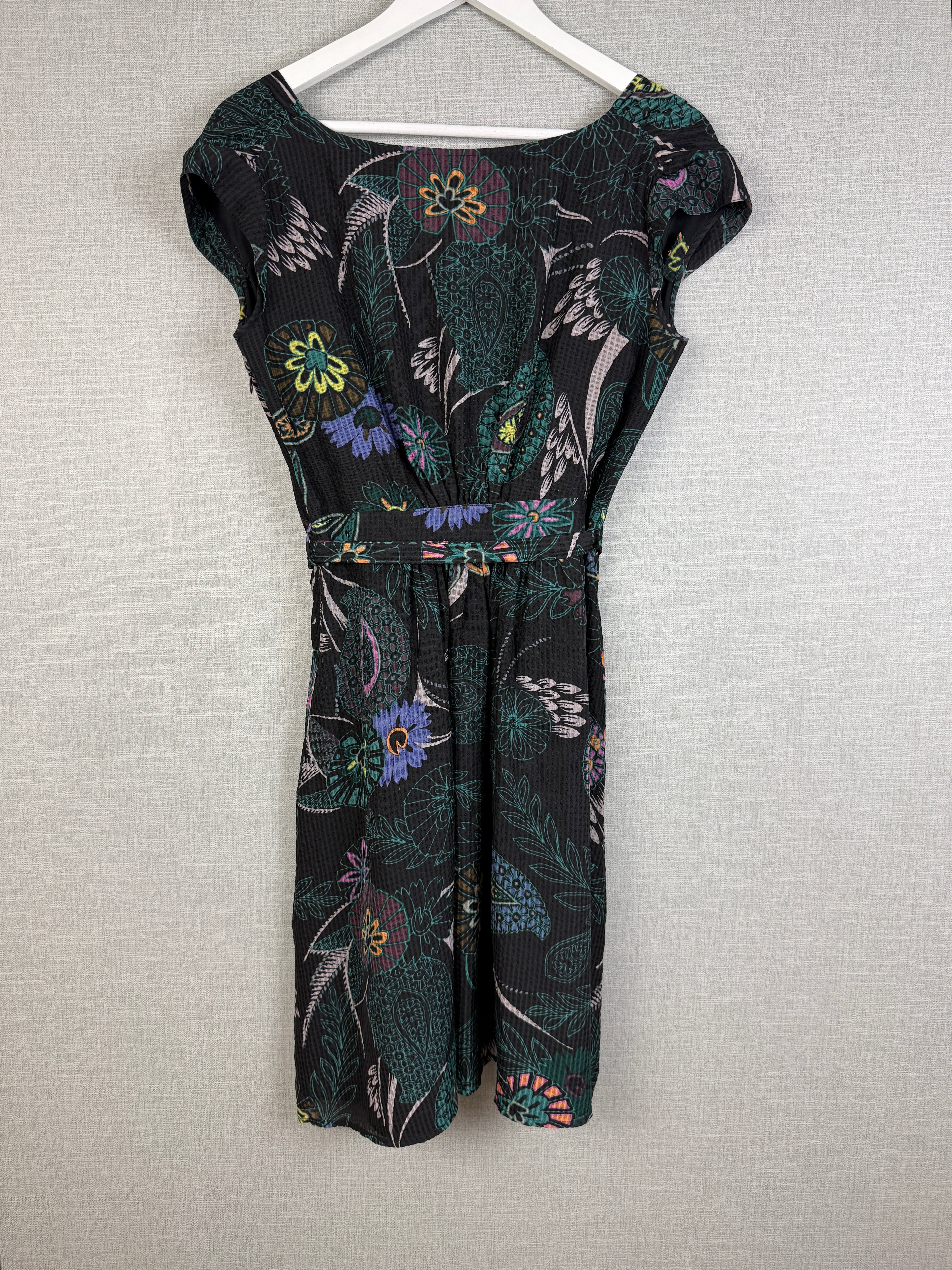 InWear Pure Silk Floral Print Belted Occasion Dress UK 10