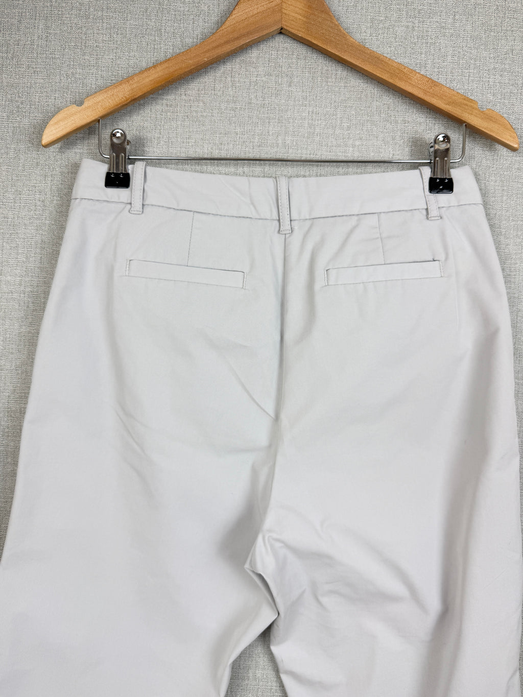 M&S Collection Light Grey Cropped Tailored Trousers UK 10 Short