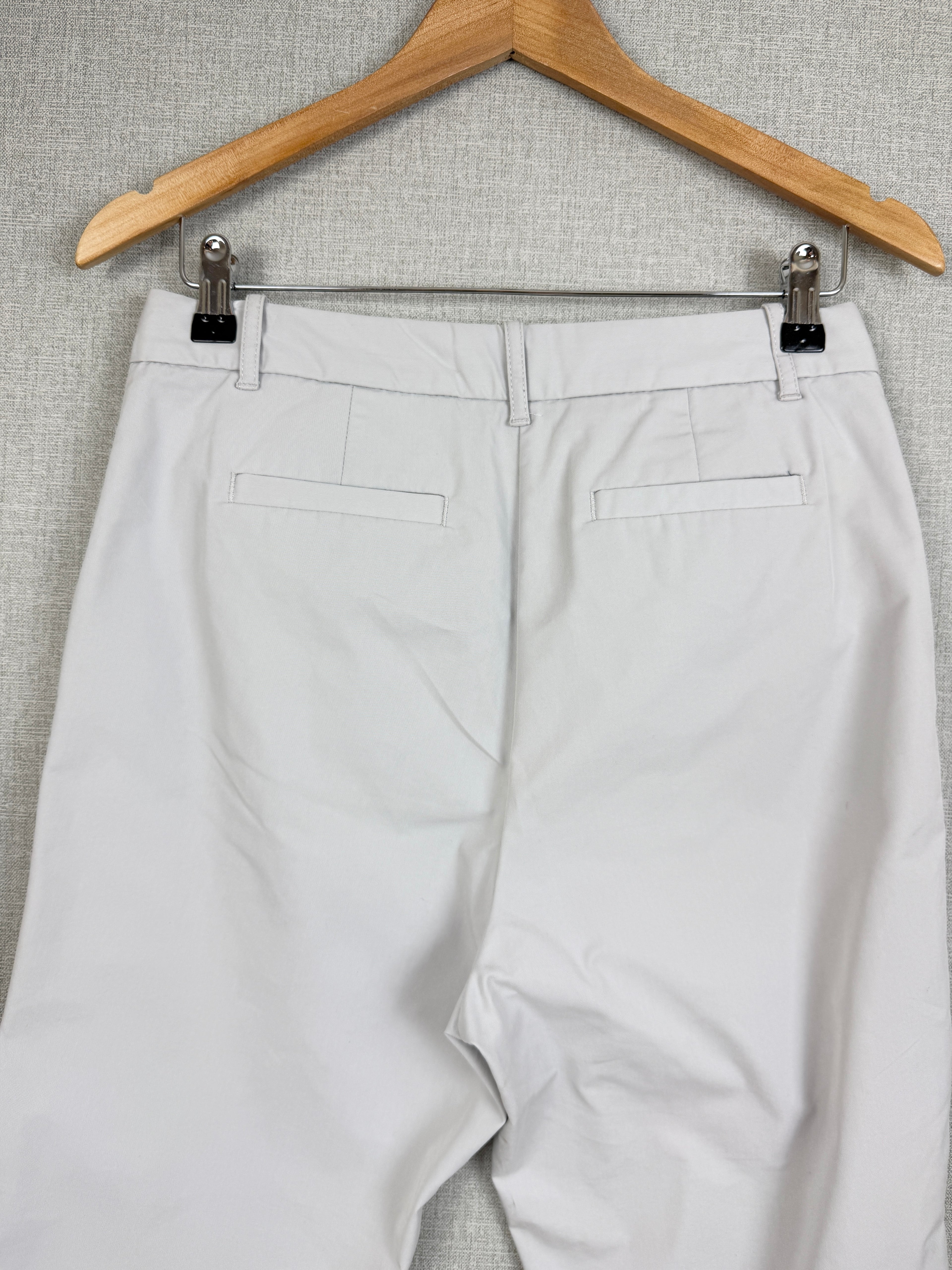 M&S Collection Light Grey Cropped Tailored Trousers UK 10 Short