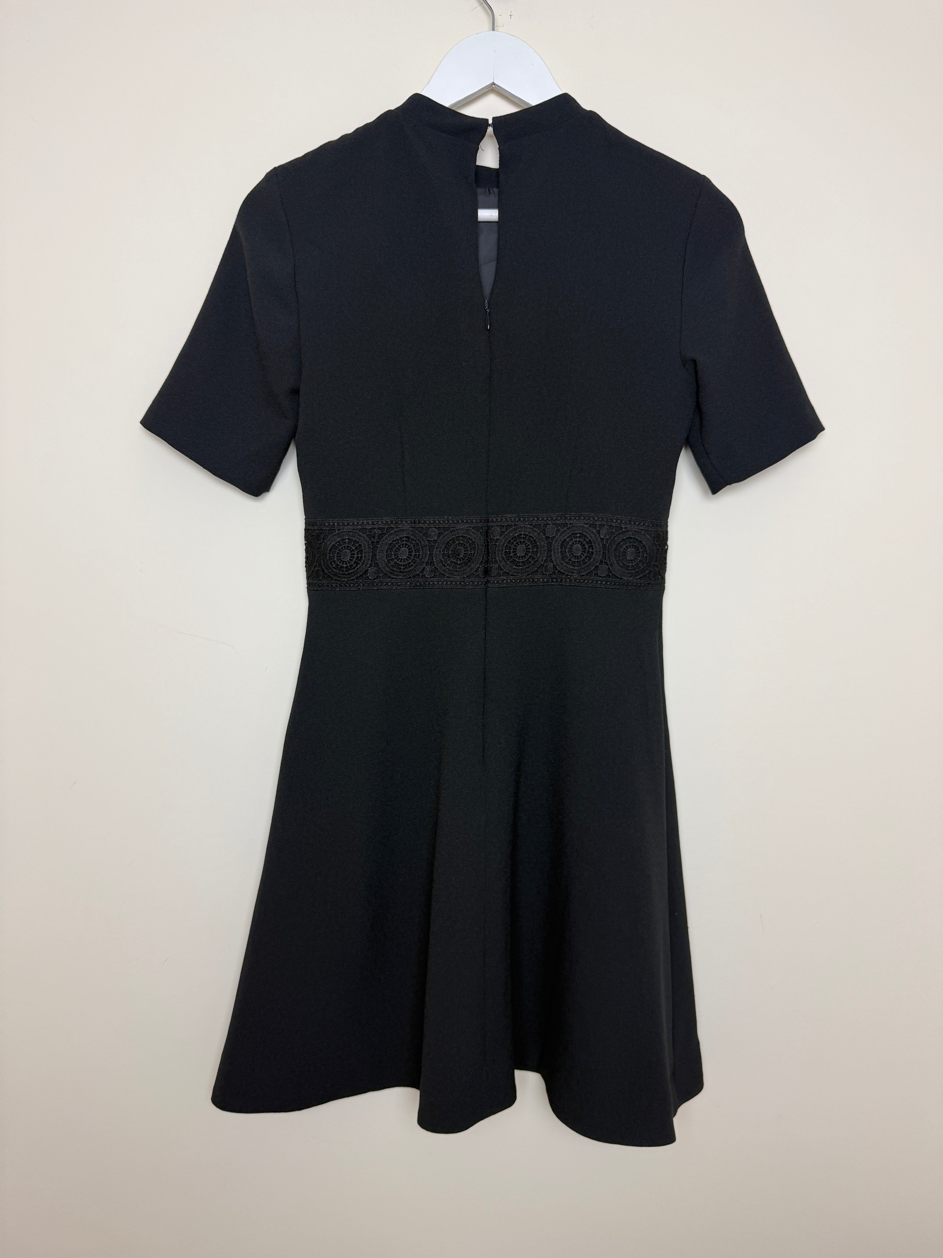 Oasis Black Fit & Flare Skater Dress - UK8