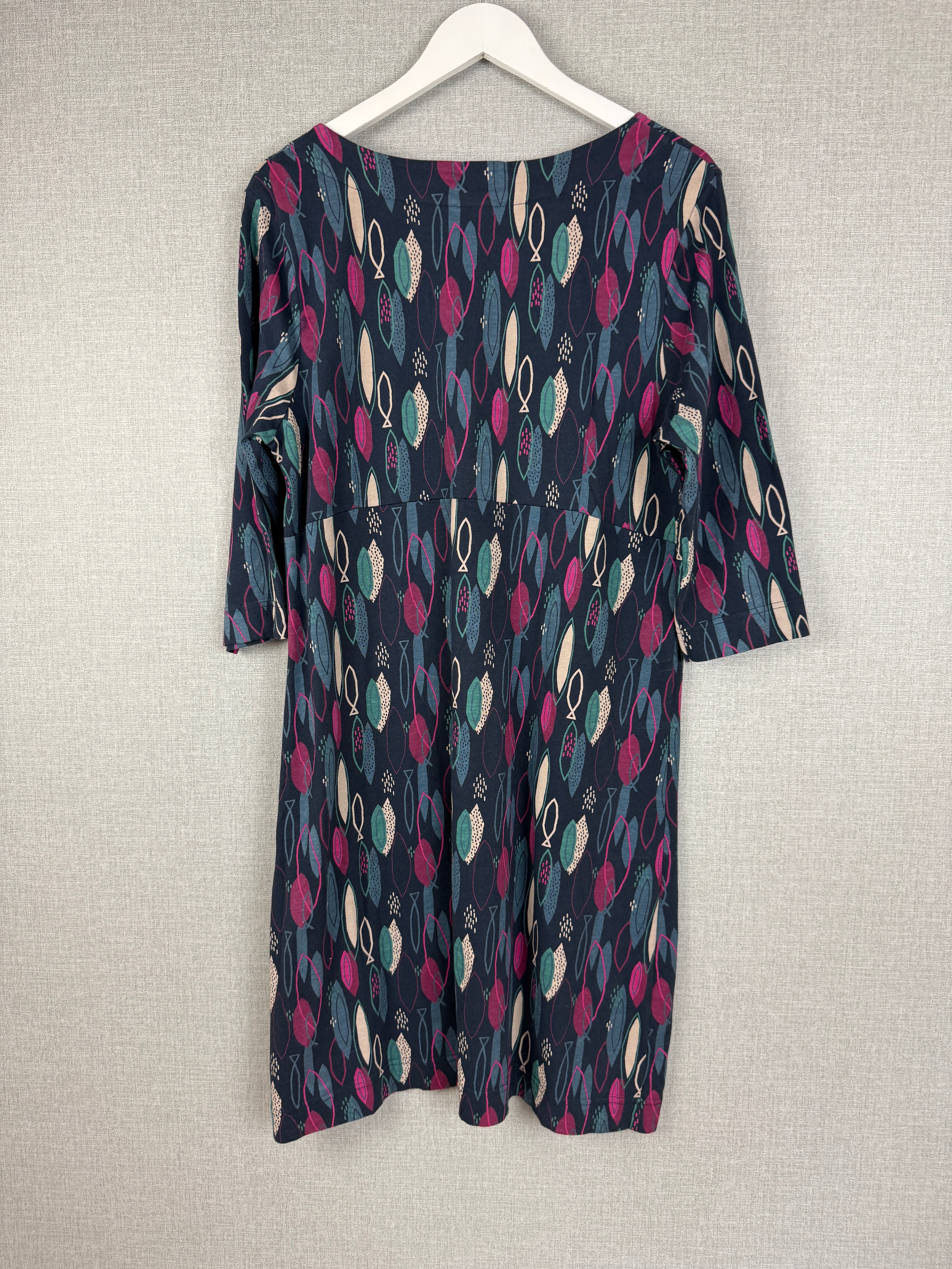 Weird Fish Organic Cotton Fish Print Dress UK 16 – Preloved