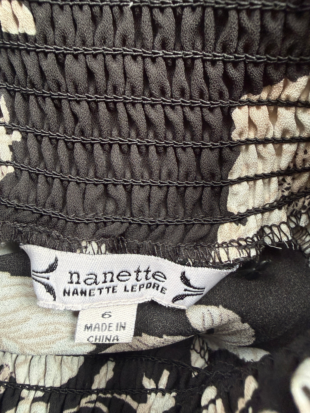 Nanette Lepore Black White Floral High Neck Midi Dress UK10 ( US6 )