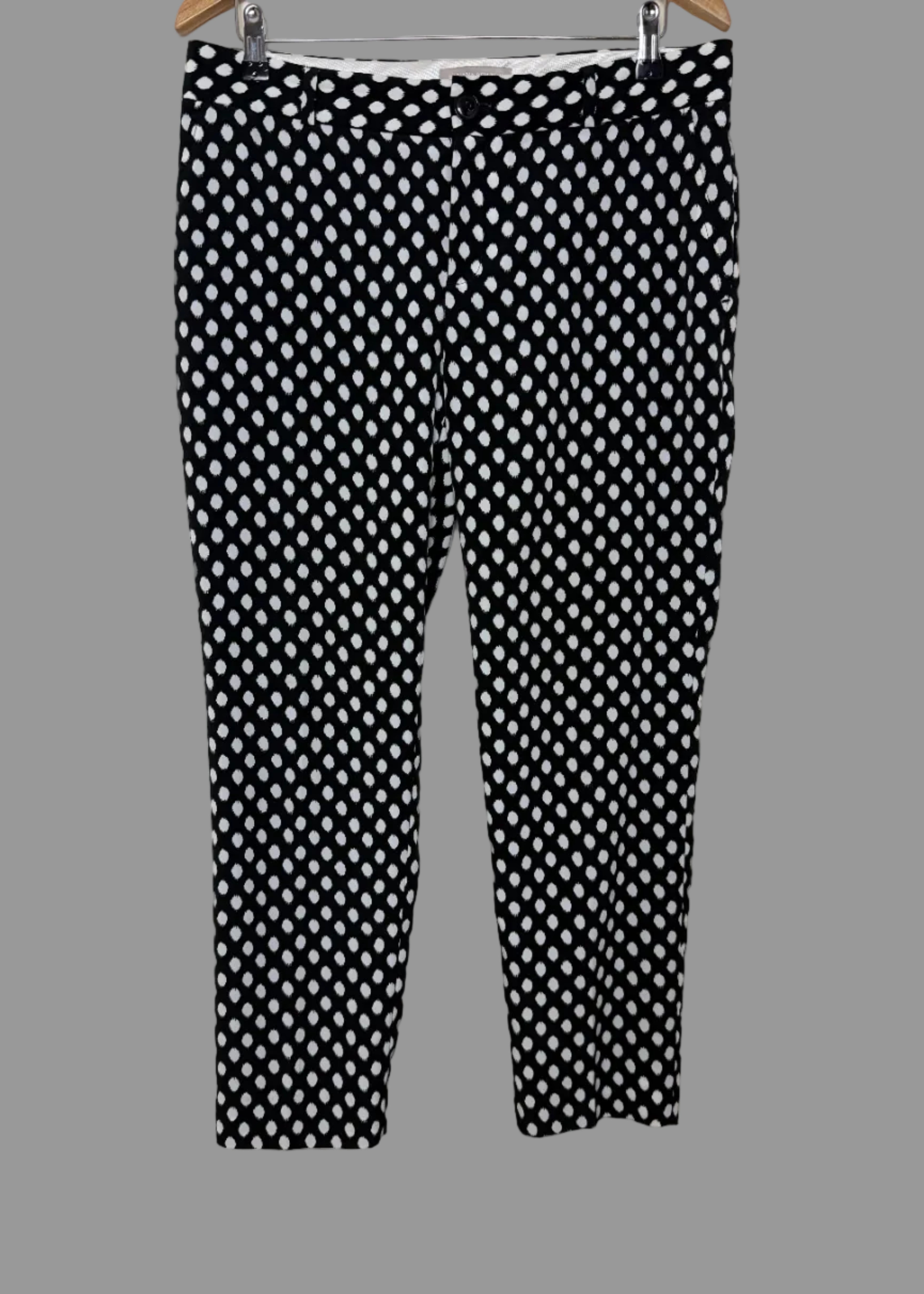 Banana Republic Black White Polka Dot Slim Fit Trousers UK12 Smart