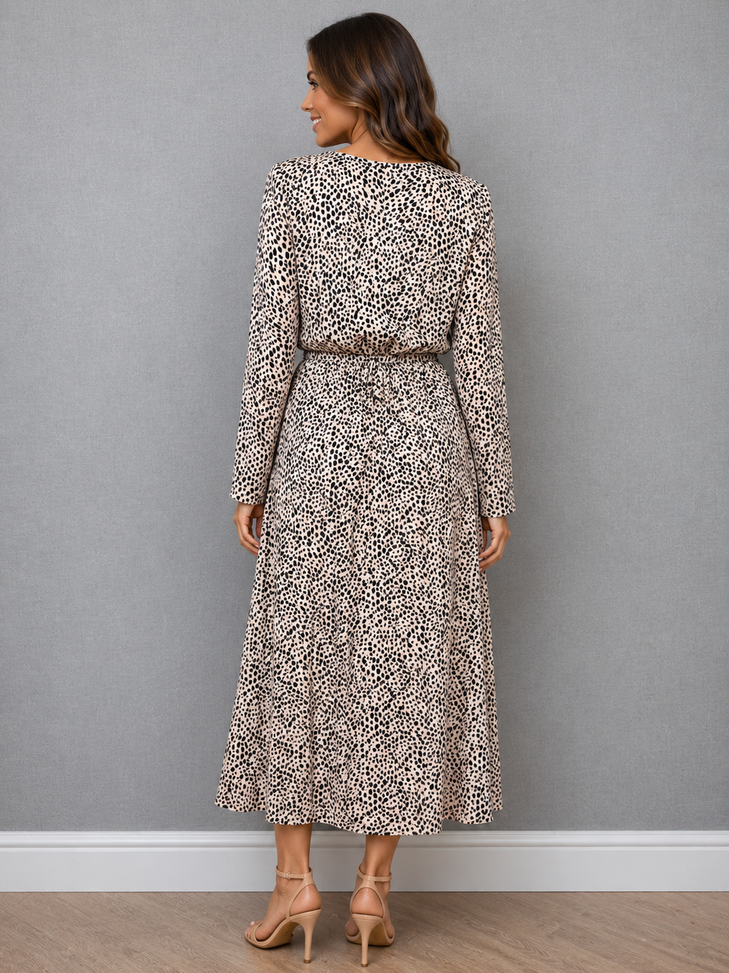 Oasis Blush Animal Print Wrap Midi Dress UK 16 – Pre-Loved