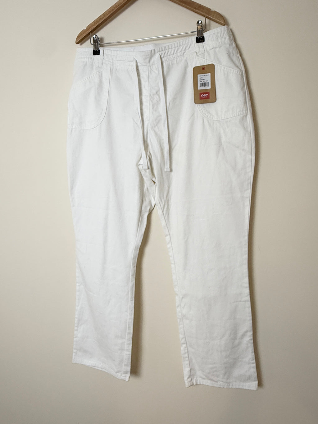 Cotton Traders White Pull On Easy Care Trousers UK18 W38 L31