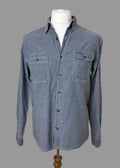 VOI Jeans Grey Chambray Utility Shirt Mens Large