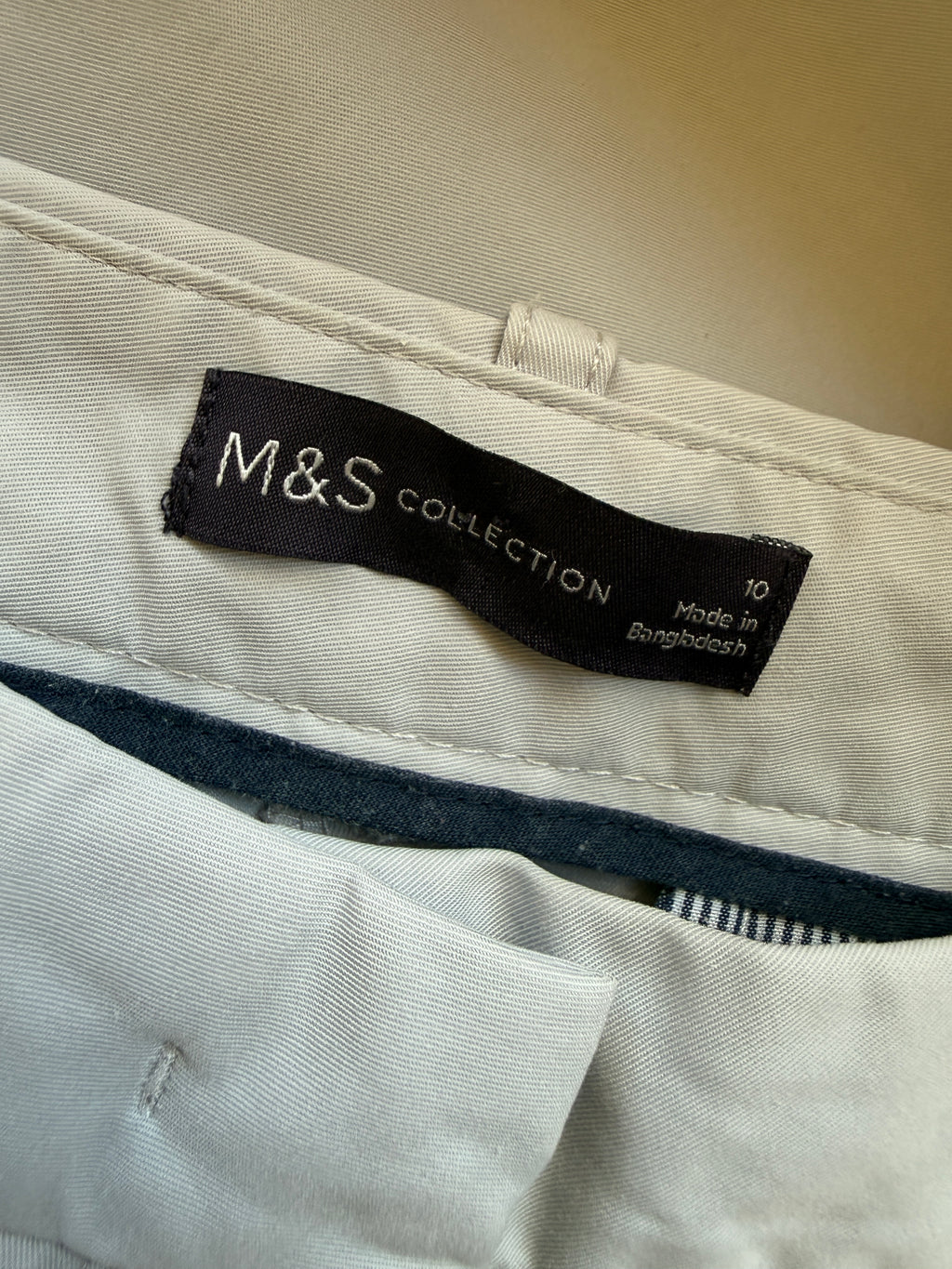 M&S Collection Light Grey Cropped Tailored Trousers UK 10 Short