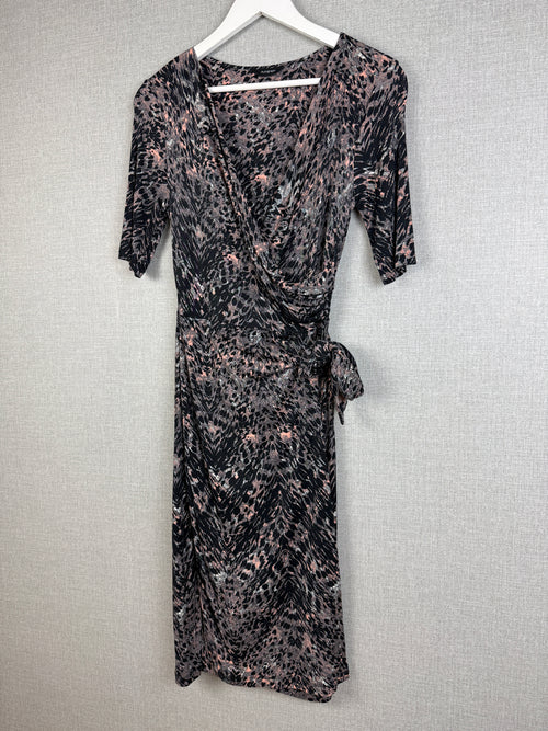 Autograph M&S Animal Print Ruched Wrap Midi Dress UK 10 – Pre-Loved
