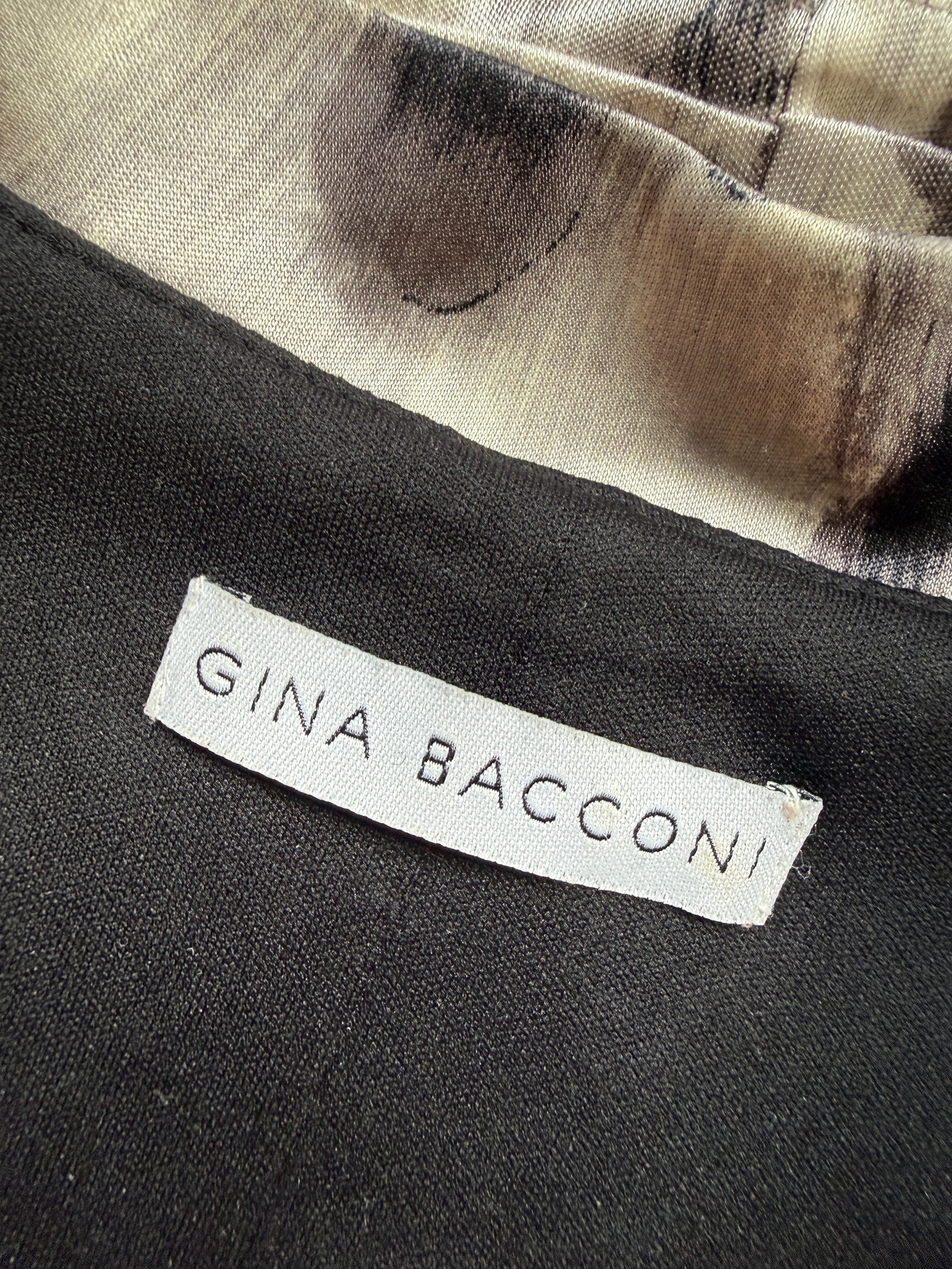 Gina Bacconi Abstract Print Pleated Occasion Dress UK 14 - Preloved