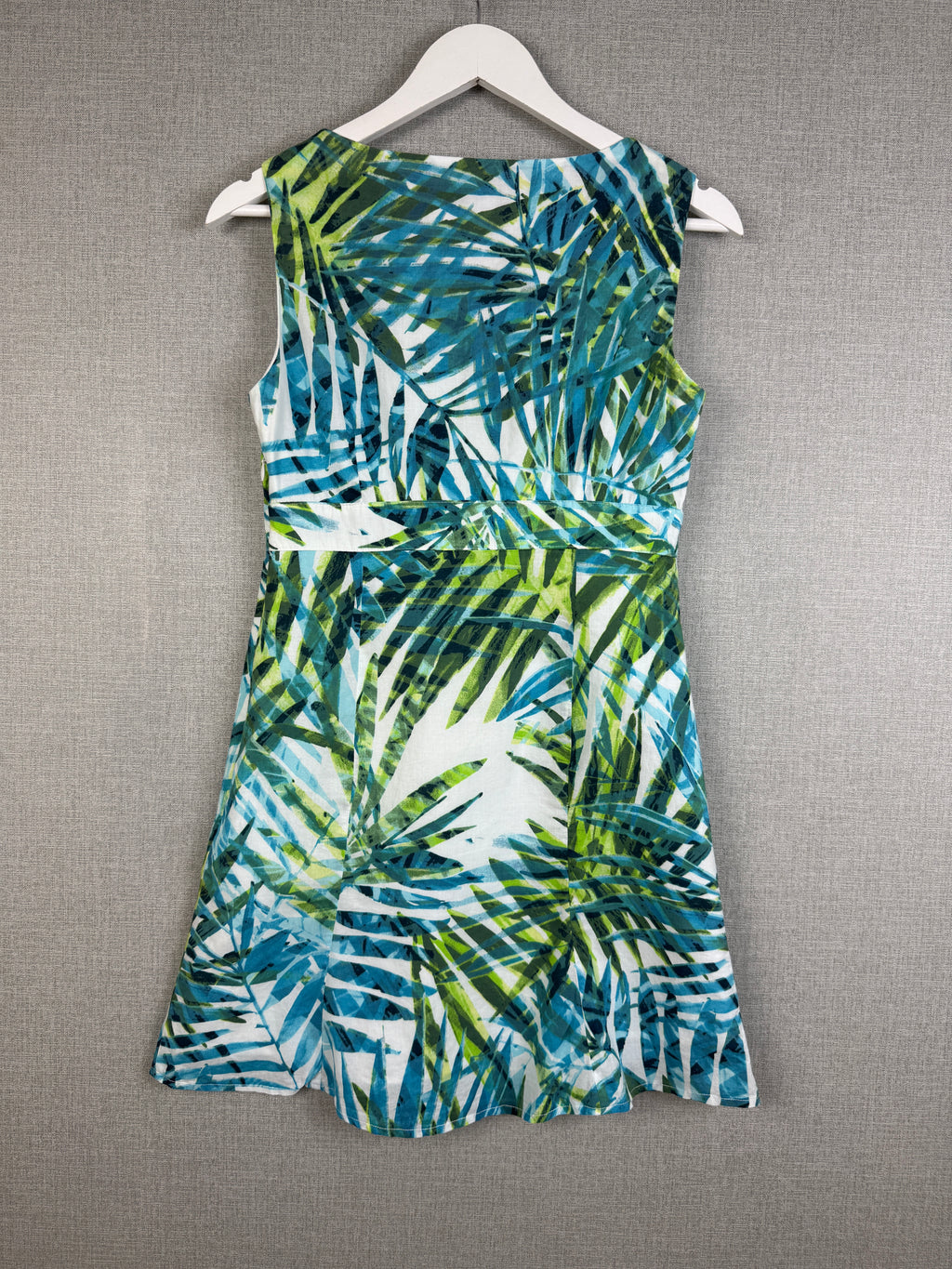 Vintage Per Una Tropical Palm Leaf Print Summer Dress UK 8