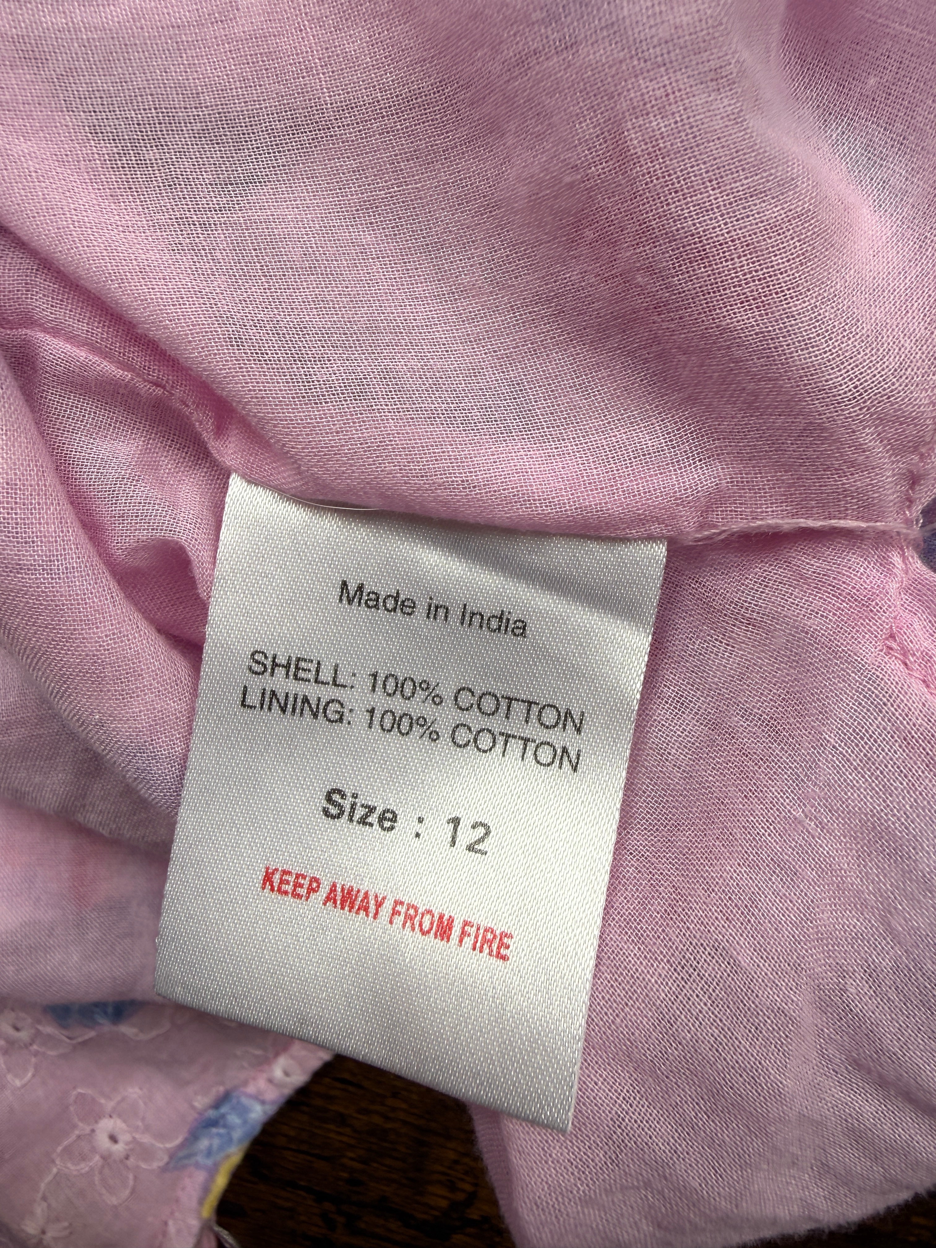 Store Twenty One Pink Floral Cotton Midi Tea Dress UK 12