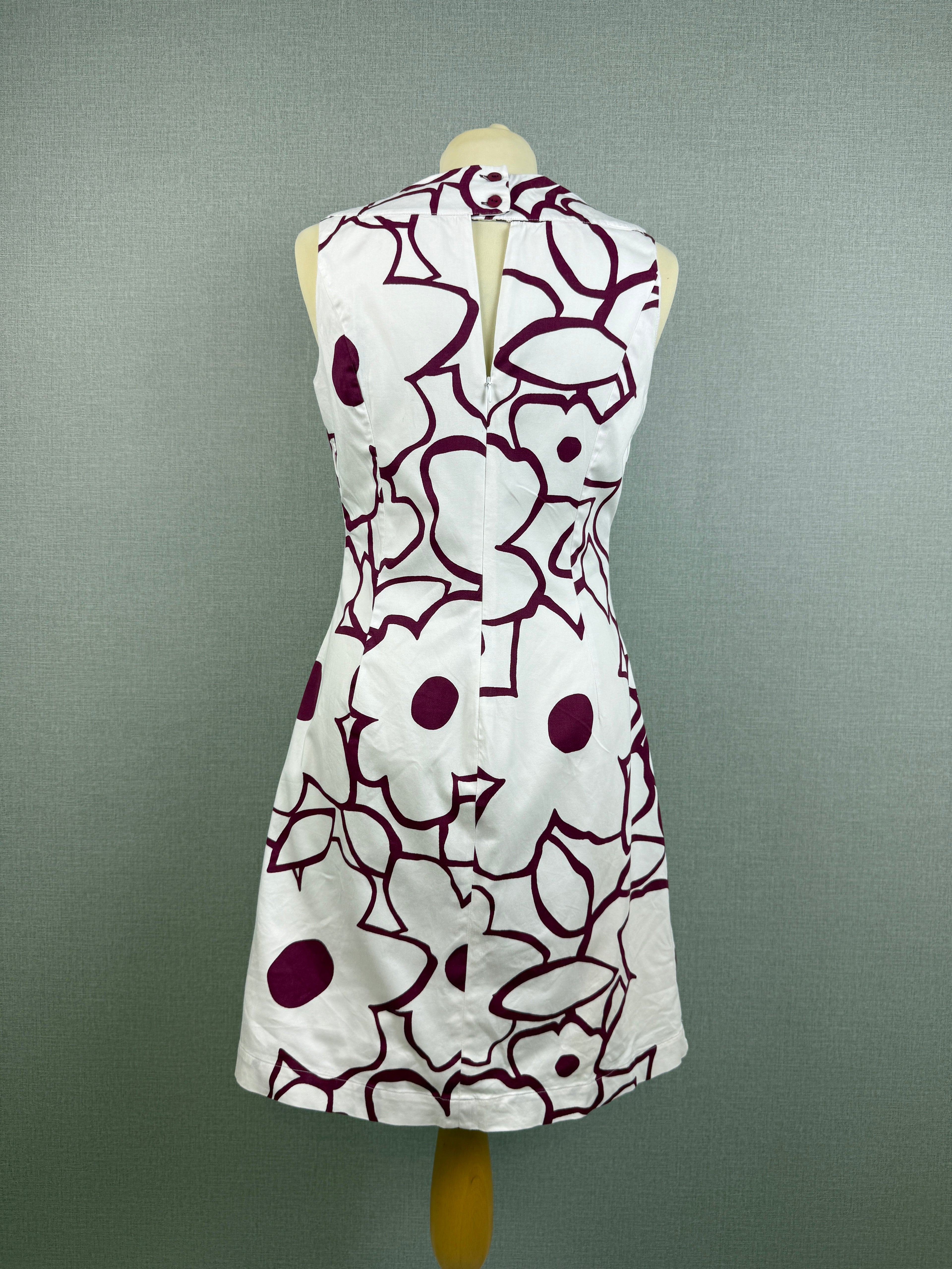 Roman White & Purple Floral Embellished Shift Dress UK 10 – Preloved