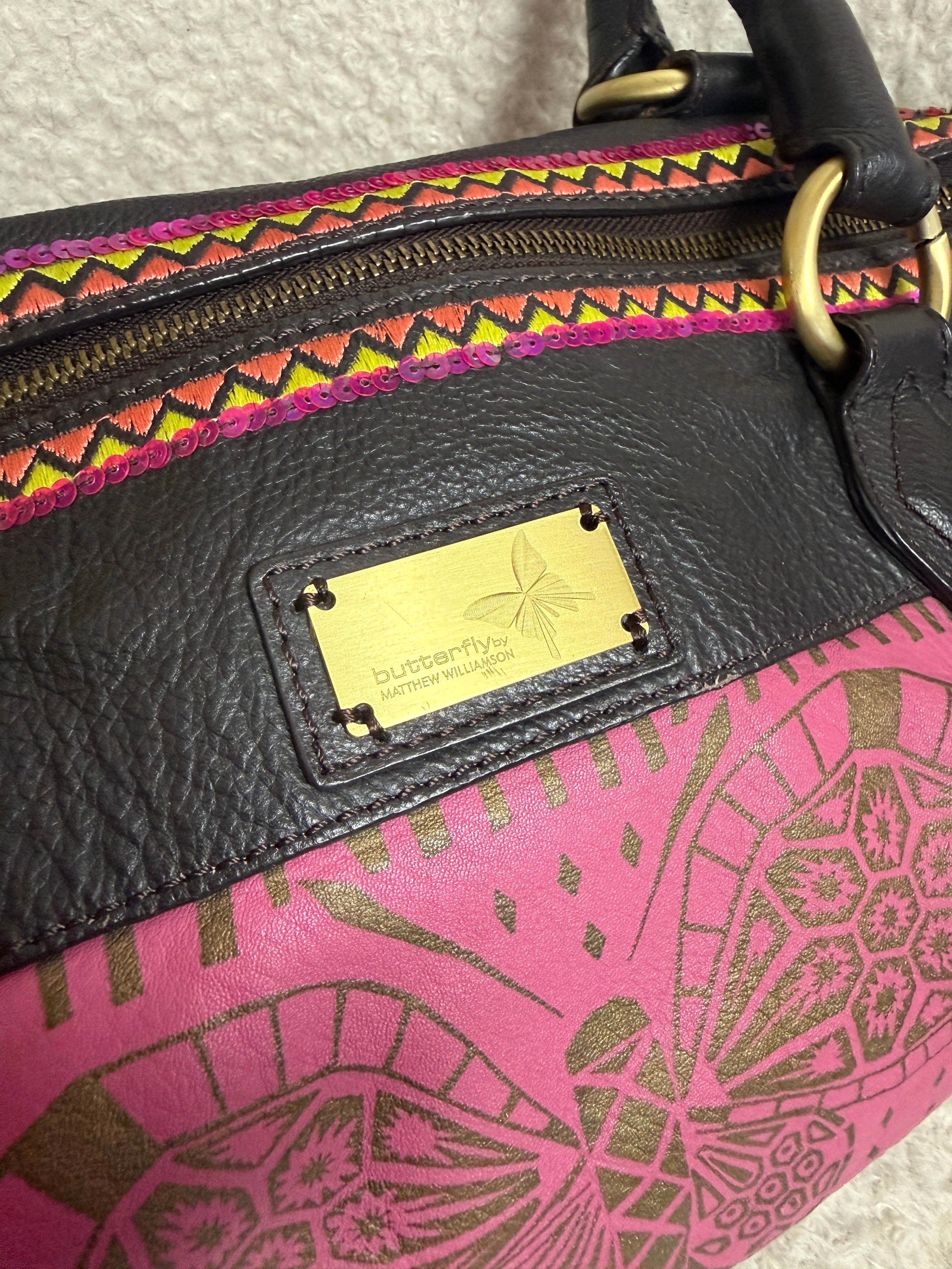 Butterfly by Matthew Williamson Pink Leather Grab Bag – Preloved