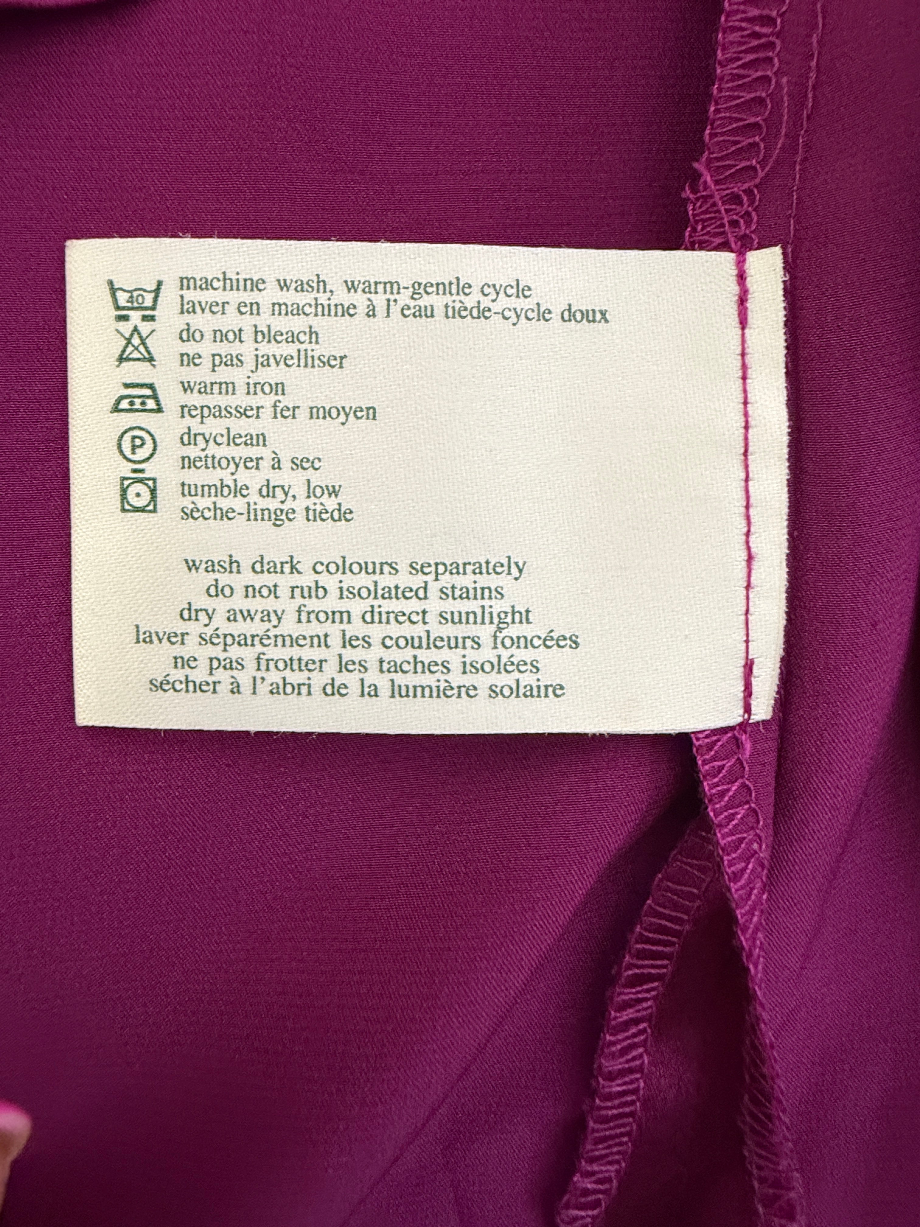 Vintage Pure Silk Satin Vest Top UK12 Fuchsia Pink Sleeveless