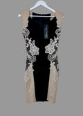 Little Mistress BNWT Black Beige Bodycon Panel Dress - UK10