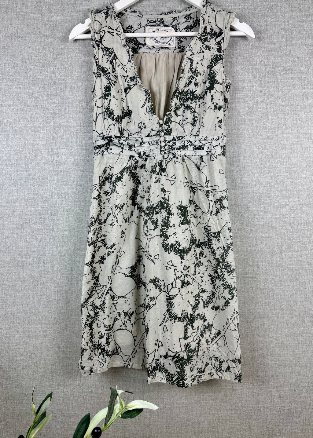 Mavi White Black Floral Cotton Dress Size S - Pre-loved