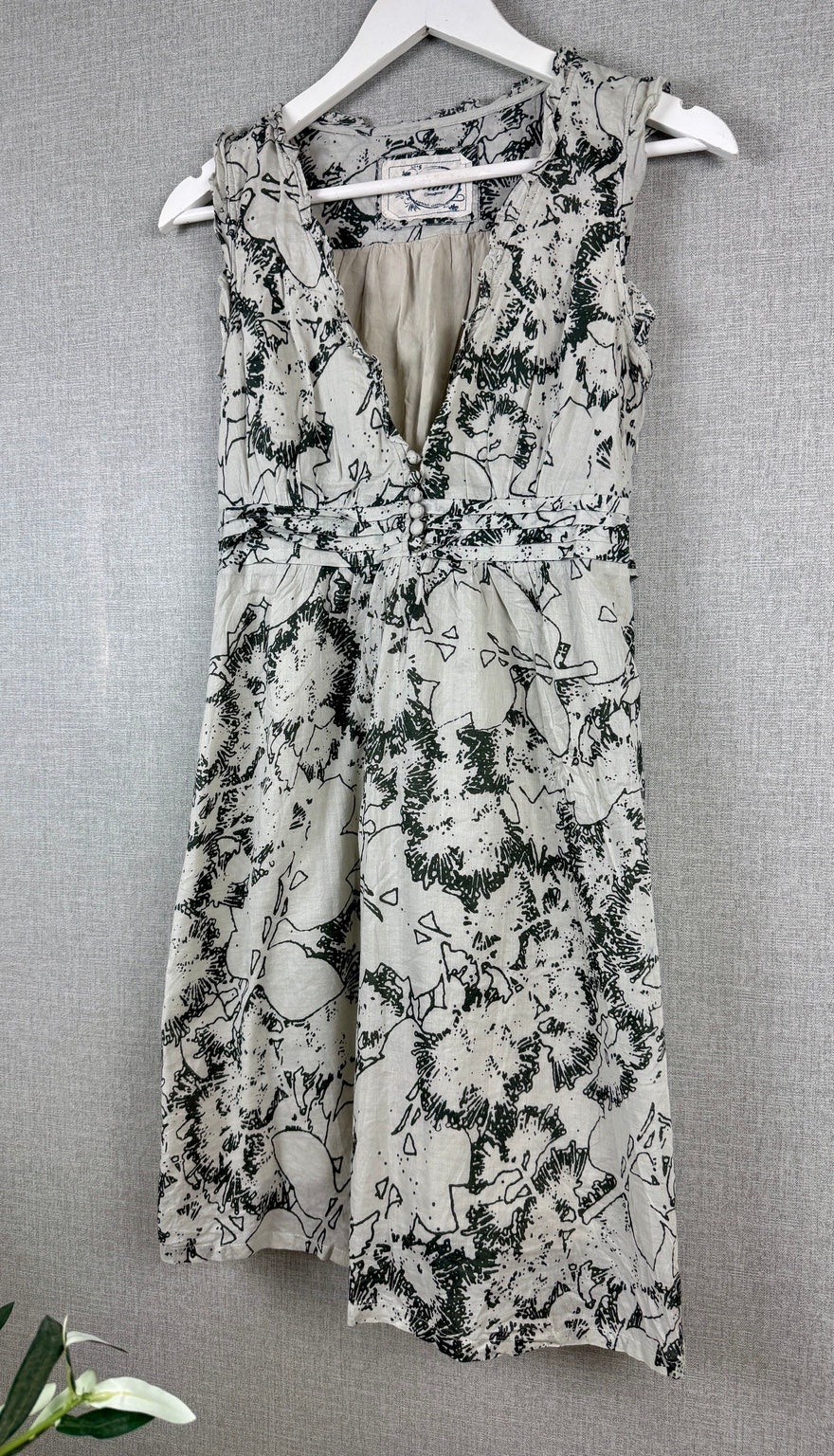 Mavi White Black Floral Cotton Dress Size S - Pre-loved