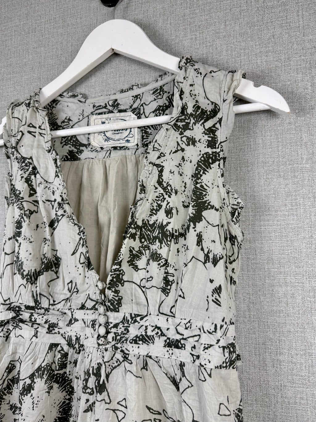 Mavi White Black Floral Cotton Dress Size S - Pre-loved