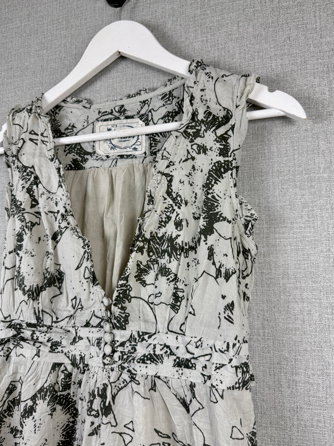 Mavi White Black Floral Cotton Dress Size S - Pre-loved