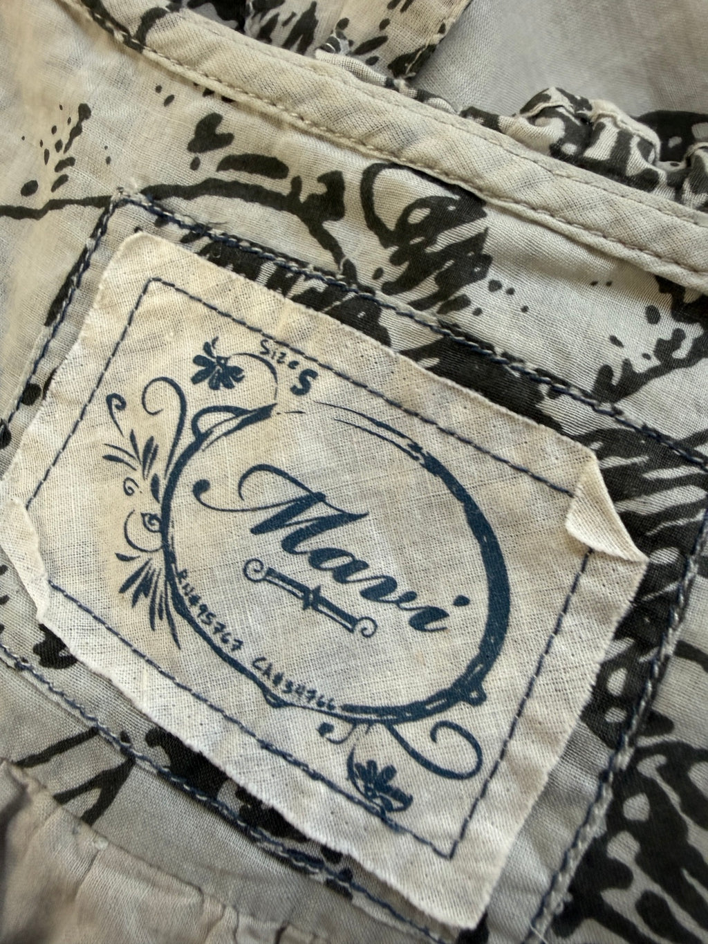 Mavi White Black Floral Cotton Dress Size S - Pre-loved