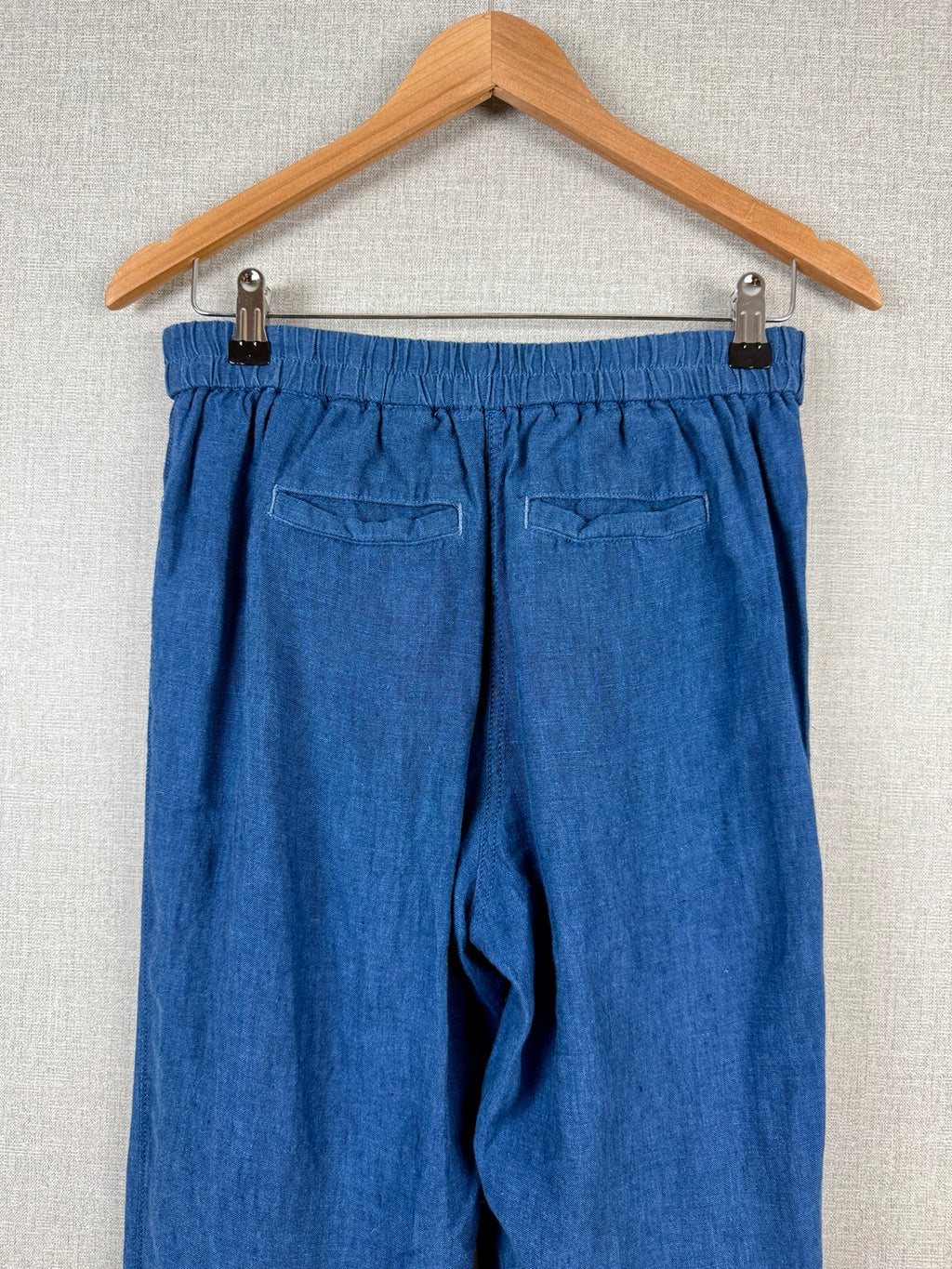 White Stuff Rowena 100% Linen Navy Trousers UK 8 - Pre-loved