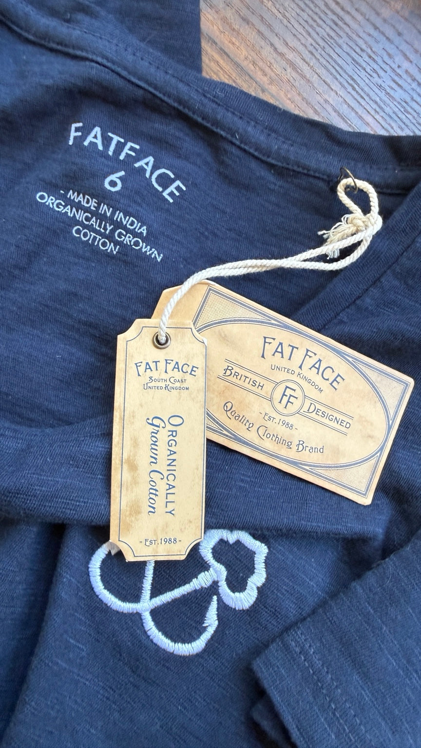 FatFace Kiera Organic Cotton Navy T Shirt UK 6 BNWT - BNWT