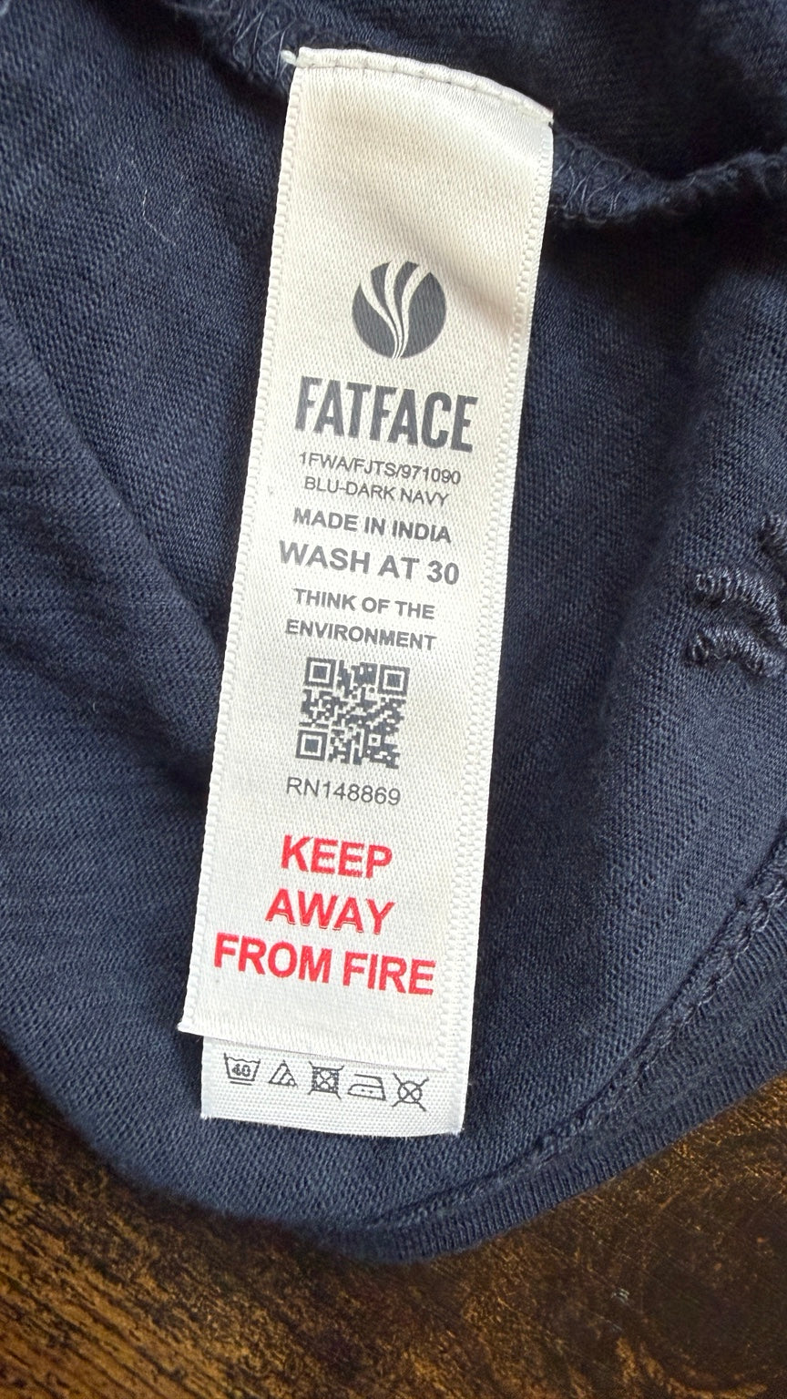 FatFace Kiera Organic Cotton Navy T Shirt UK 6 BNWT - BNWT