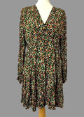 Apricot Dark Green Floral Dress UK 16 – Pre-Loved
