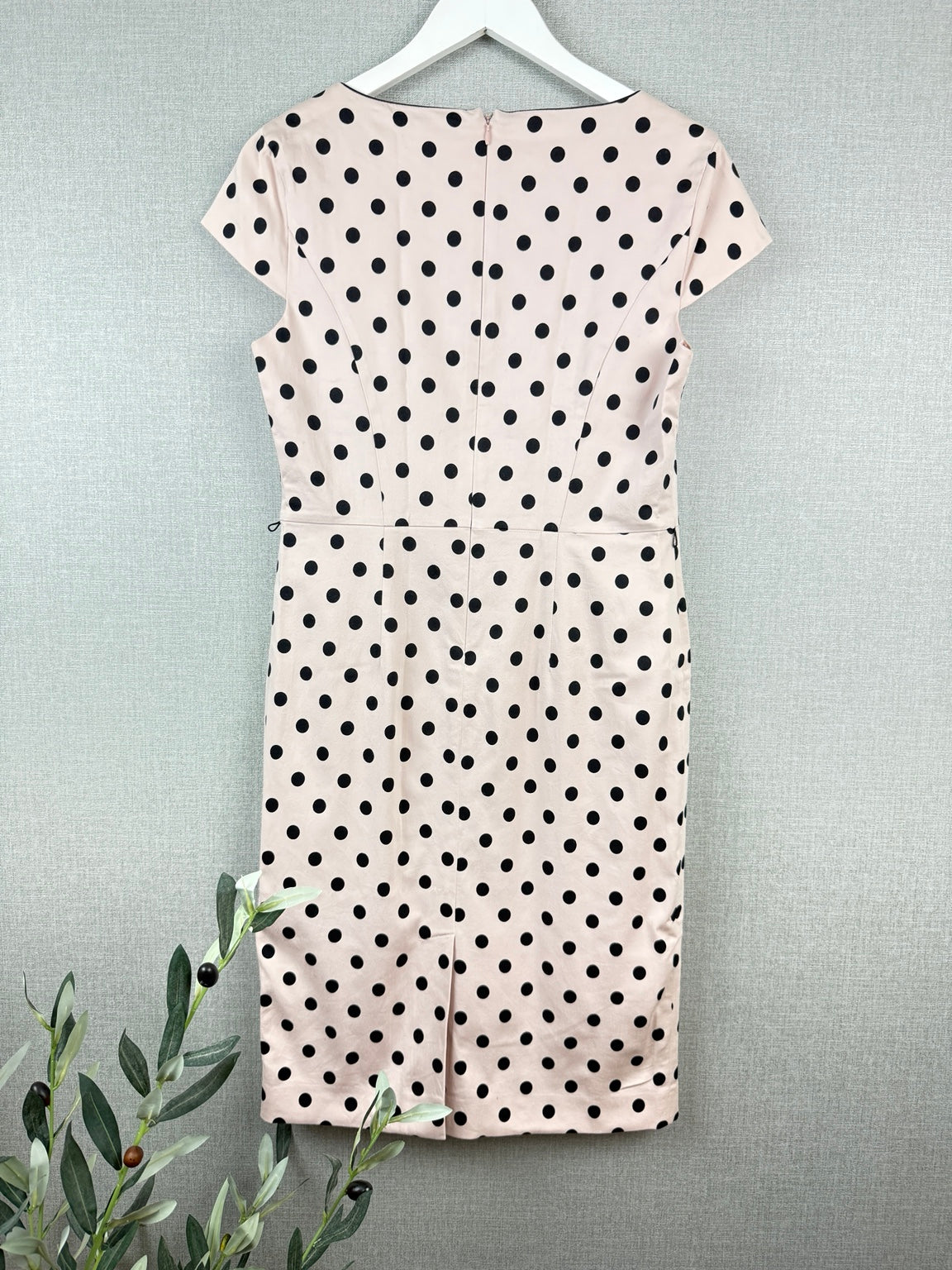 Planet Peach Pink Black Polka Dot Shift Dress UK 10 – Pre-Loved