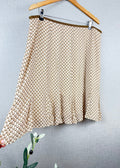 M&S Beige Brown Patterned Asymmetric Flared Skirt UK 18 – Pre-Loved