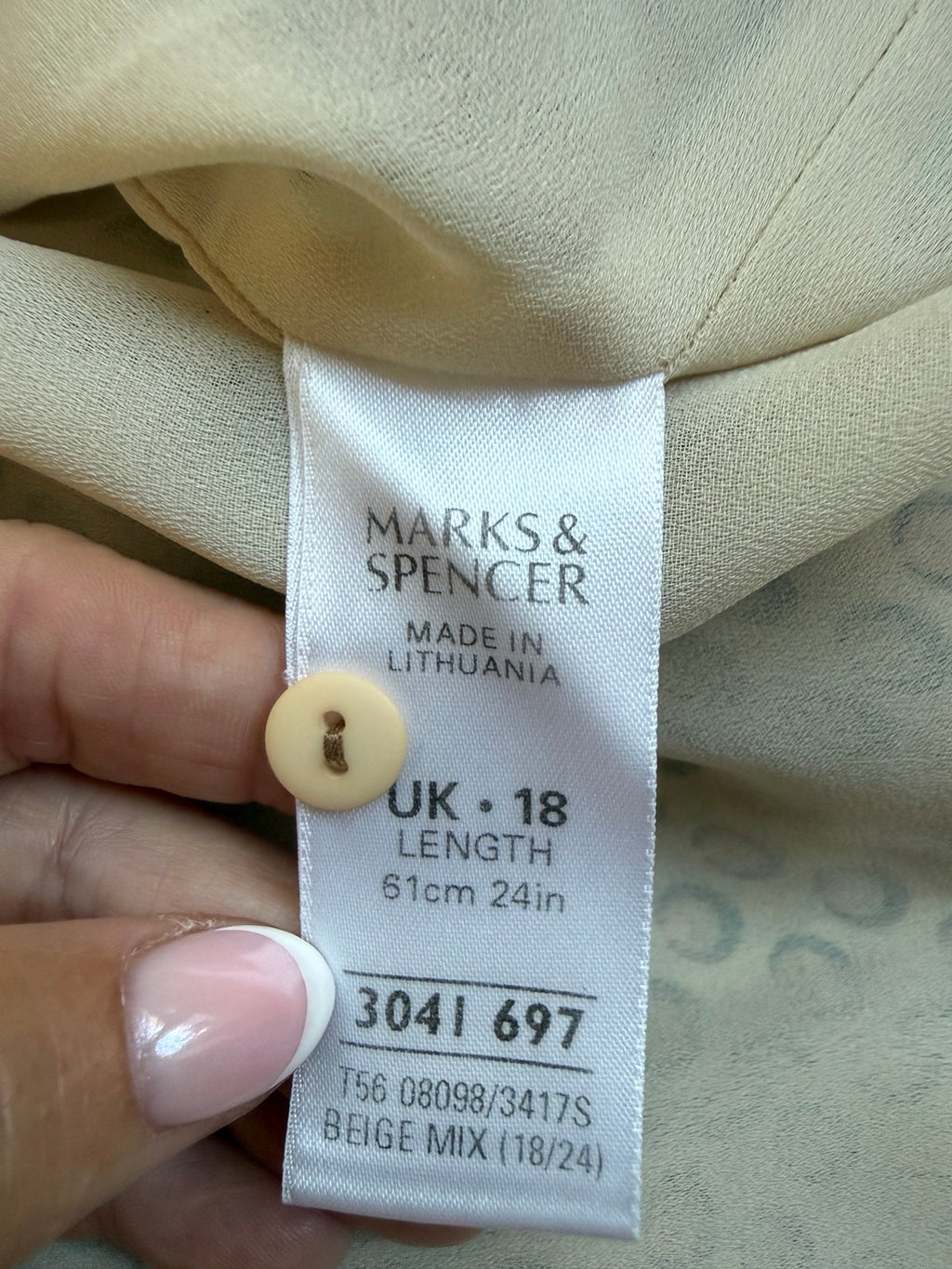 M&S Beige Brown Patterned Asymmetric Flared Skirt UK 18 – Pre-Loved