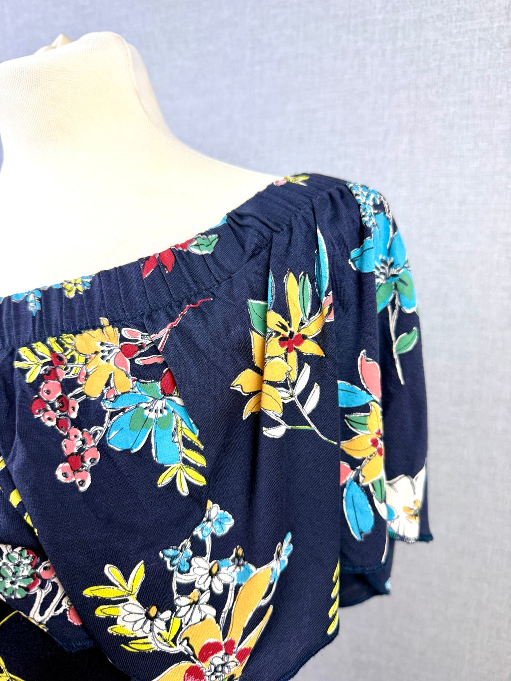Per Una Navy Floral Bandeau Maxi Dress UK 10 - Pre-loved