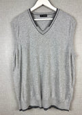 M&S Autograph Men's V-Neck Sleeveless Jumper Vest Light Grey XL - Pre-loved