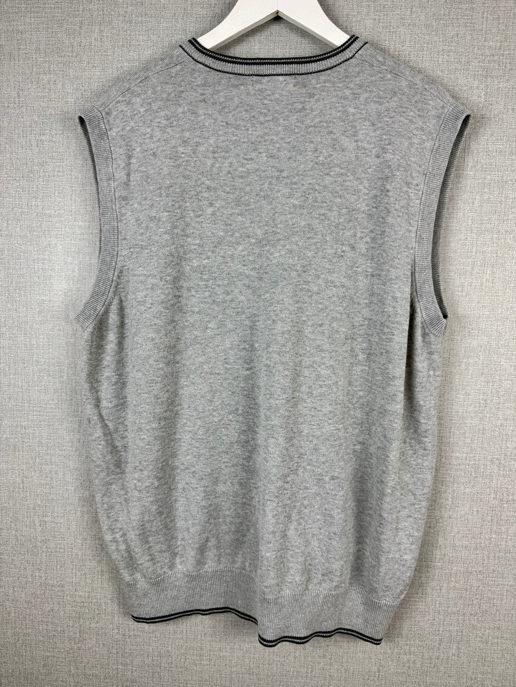 M&S Autograph Men's V-Neck Sleeveless Jumper Vest Light Grey XL - Pre-loved
