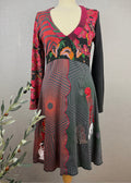 Desigual Patchwork Midi Dress Multicolour UK 16 - Pre-loved