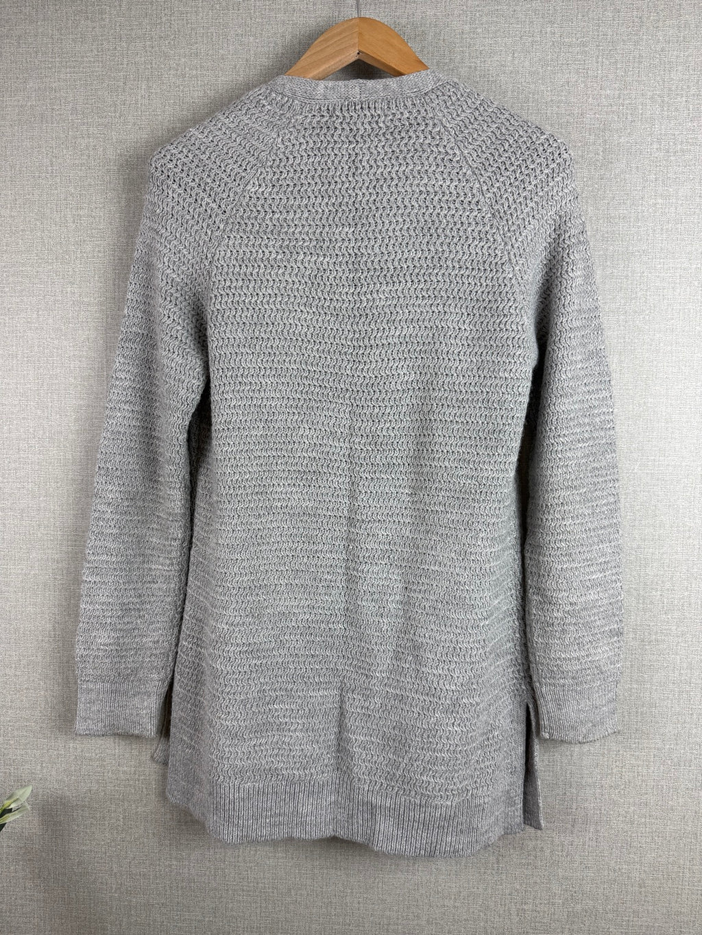 FatFace Grey Longline Knitted Cardigan UK 10 - Pre-loved