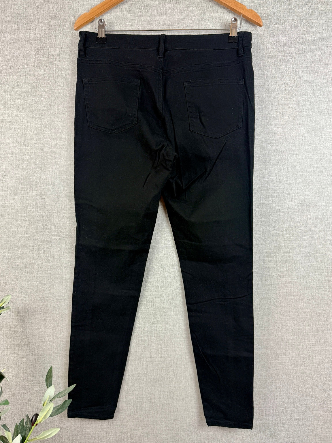 Monsoon Black Embroidered Side Stripe Jeans UK 12 - Pre-loved