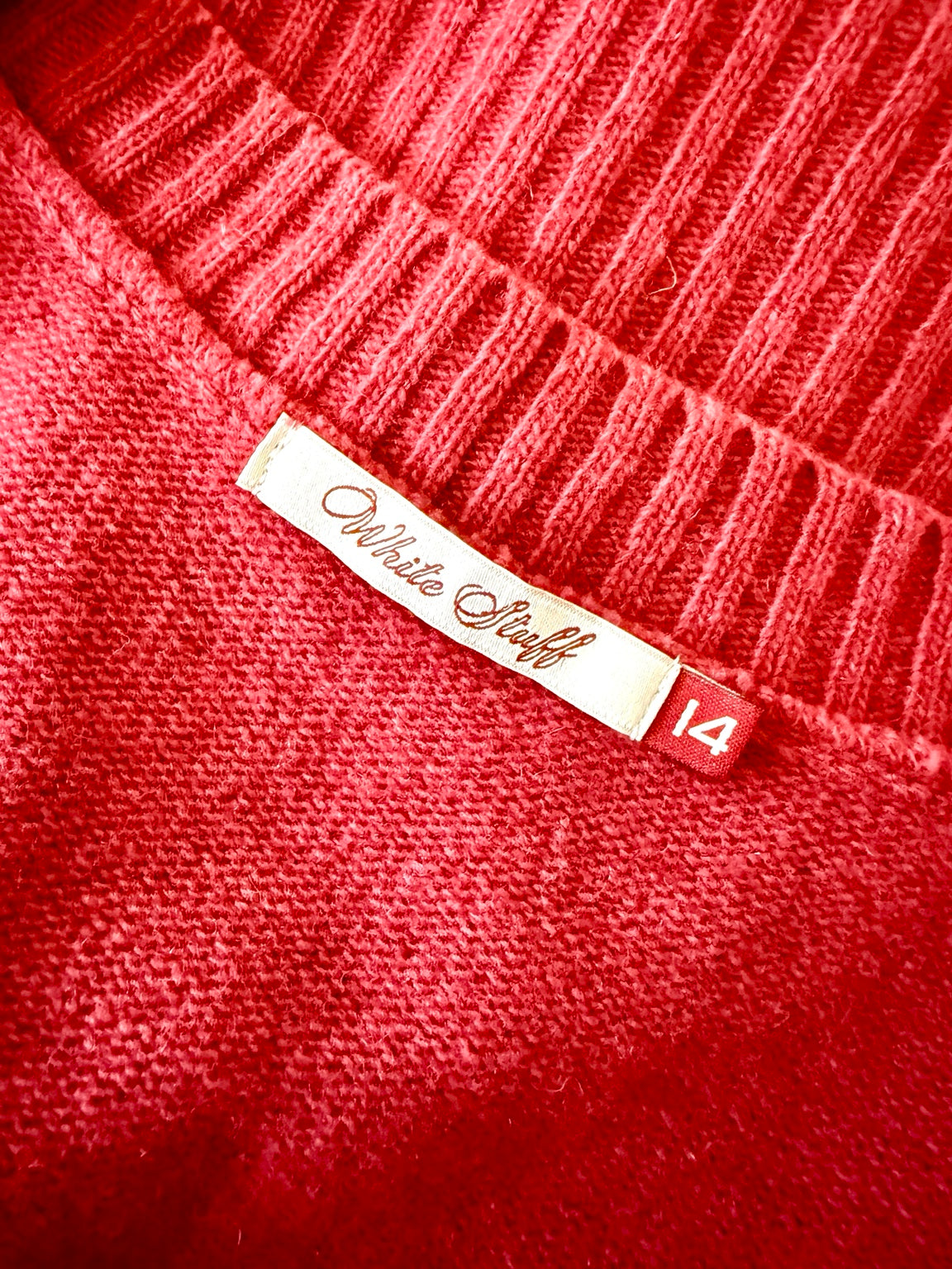 White Stuff Wool Knitted Vest Red Sleeveless Tank Top UK 14 - Pre-loved