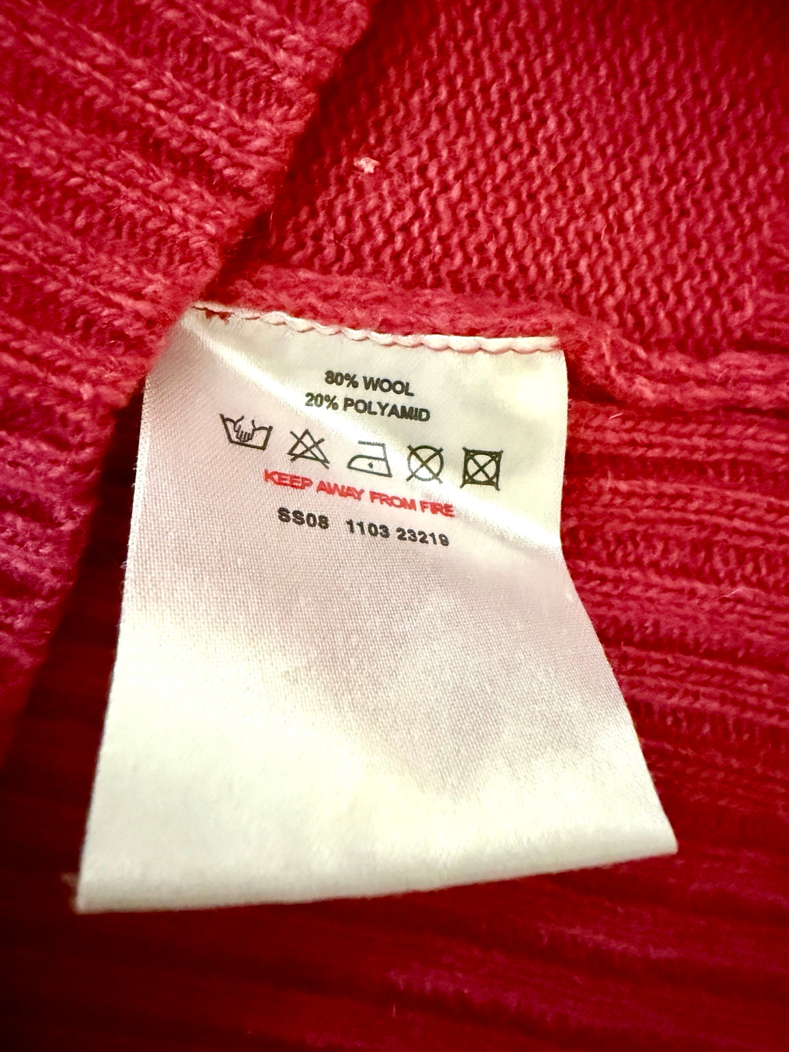 White Stuff Wool Knitted Vest Red Sleeveless Tank Top UK 14 - Pre-loved