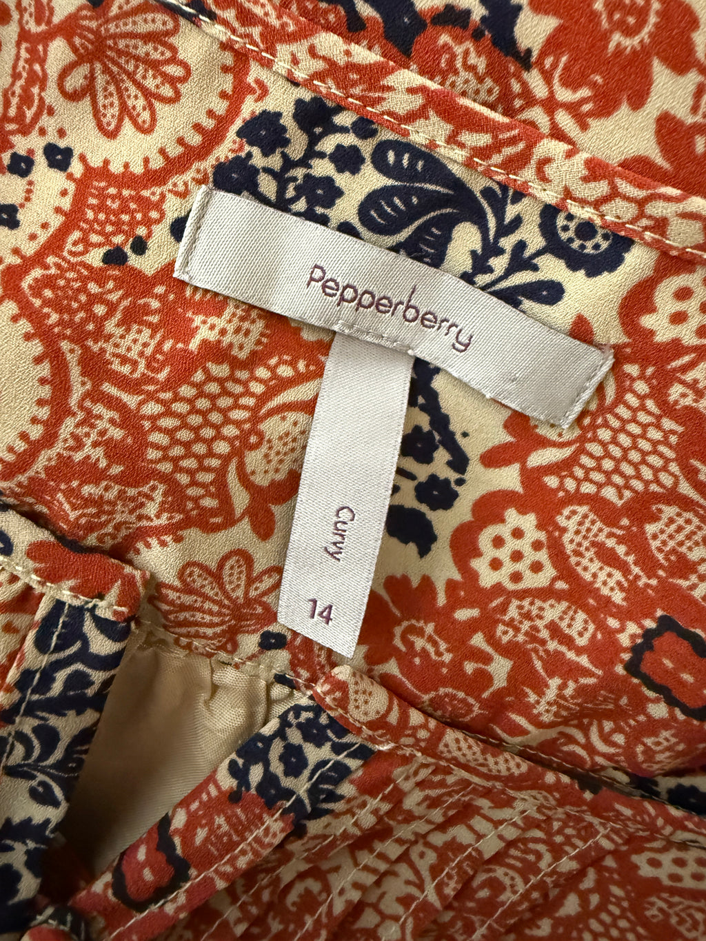 Pepperberry Floral Boho Tunic Dress Size 14 Curvy