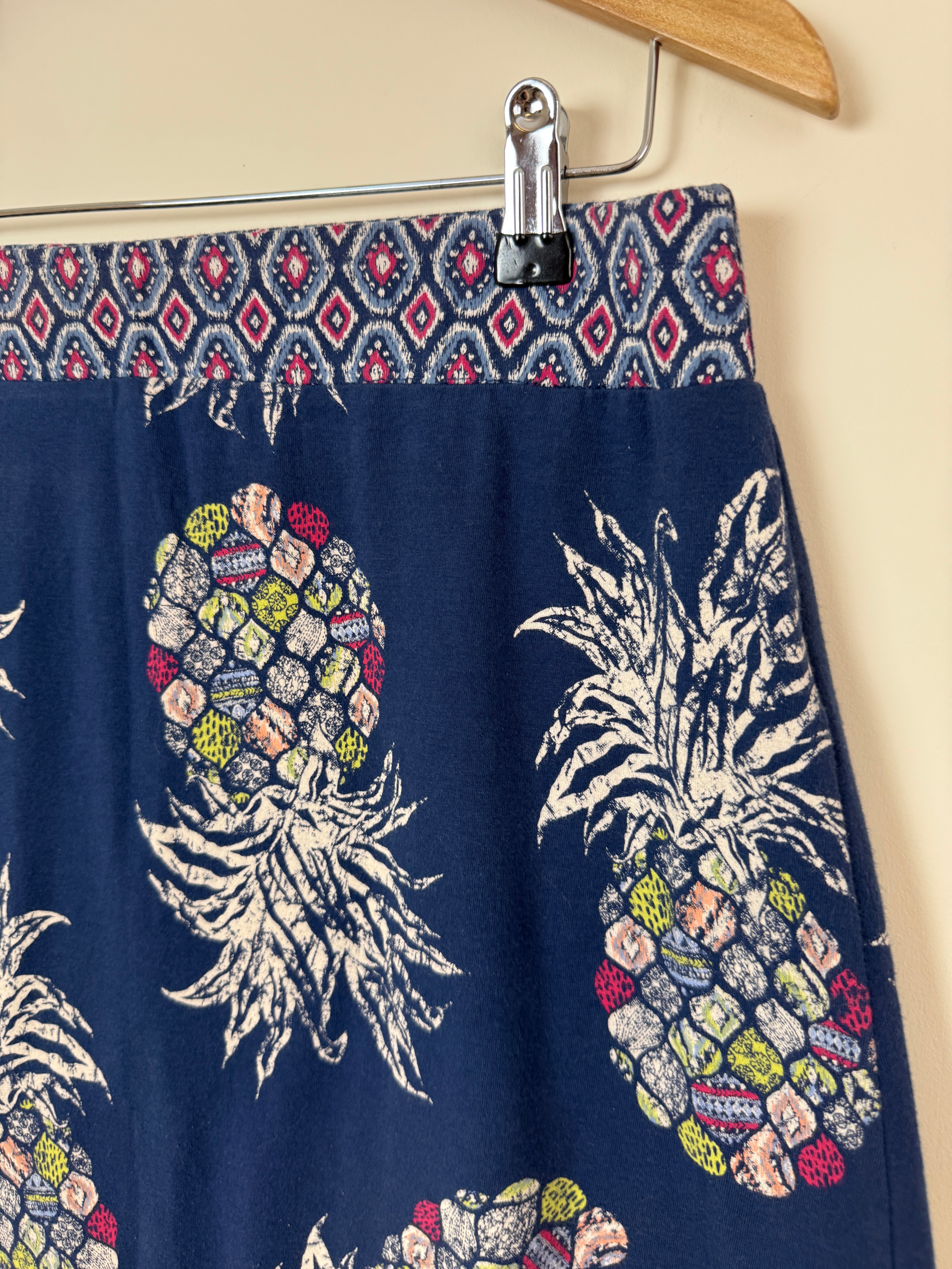Mantaray Navy Pineapple Print Mini Skirt UK14