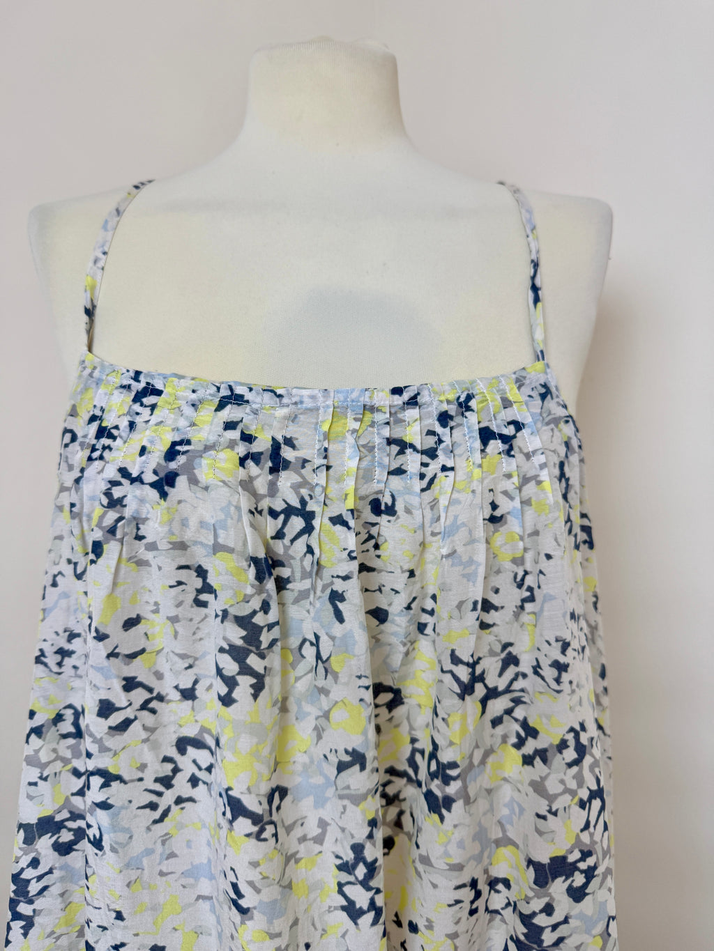 GapBody Floral Cotton Silk Maxi Dress Strappy Summer Dress M