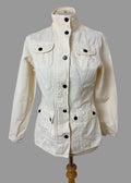 Barbour Lemon Cotton Utility Jacket Fitted Zip Stud Storm Flap UK10