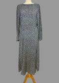 H&M Blue Yellow Dainty Print Open Back Midi Tea Dress - UK12