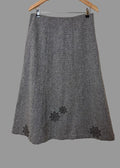 Pistachio Brown Tweed A Line Skirt - UK14/16