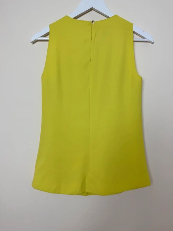 Ted Baker Lime Green Sleeveless Bow Detail Top UK8 Keyhole Back
