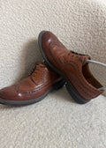 Clarks Unstructured Leather Brogue Shoes UK8 Brown Wingtip Smart Lace Up